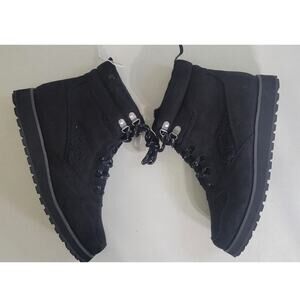 Old Navy Boots Womens Size 9 Black Suede Lace Up Boots Warm Biker Boots NWOT